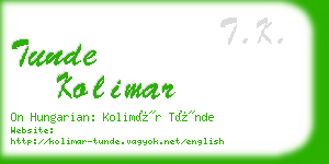 tunde kolimar business card